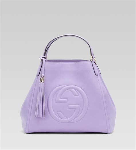 borsa gucci lilla|gucci leather shoulder bag.